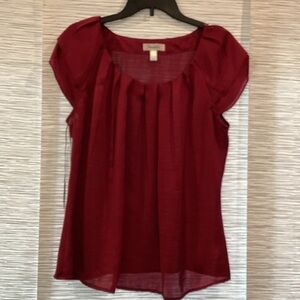 Dress Barn Deep Red Cap Sleeve Blouse